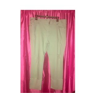 Women’s distressed soho boyfriend jeans.